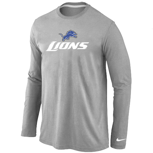 Nike Detroit Lions Authentic Logo Long Sleeve T-Shirt Gray,We sell and wholesale Nike Detroit Lions Authentic Logo Long Sleeve T-Shirt Gray on line form chian!