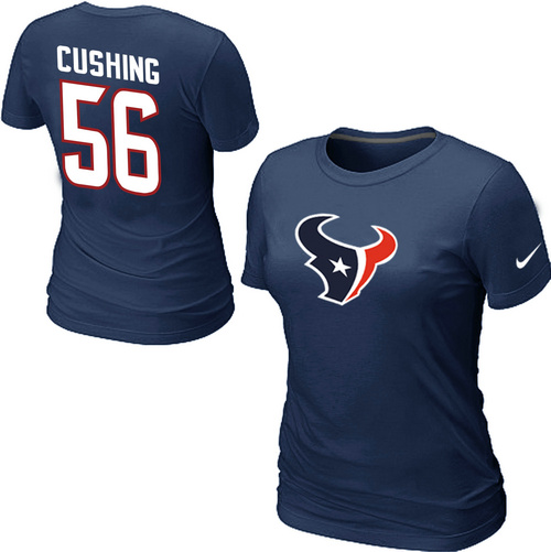 Nike Houston Texans 56 Cushing Name & Number D.BLue Women's T-Shirt,We sell and wholesale Nike Houston Texans 56 Cushing Name & Number D.BLue Women's T-Shirt on line form chian!