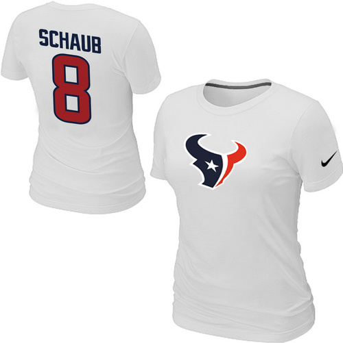 Nike Houston Texans 8 schaub Name & Number White Women's T-Shirt,We sell and wholesale Nike Houston Texans 8 schaub Name & Number White Women's T-Shirt on line form chian!