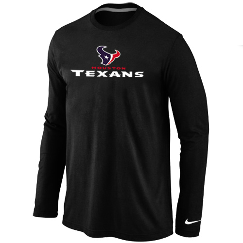 Nike Houston Texans Authentic Logo Long Sleeve T-Shirt Black,We sell and wholesale Nike Houston Texans Authentic Logo Long Sleeve T-Shirt Black on line form chian!