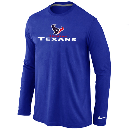 Nike Houston Texans Authentic Logo Long Sleeve T-Shirt Blue,We sell and wholesale Nike Houston Texans Authentic Logo Long Sleeve T-Shirt Blue on line form chian!