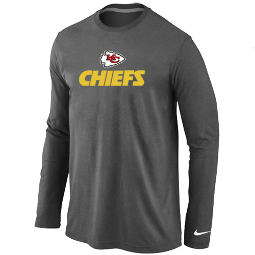 Nike Kansas City Chiefs Authentic Logo Long Sleeve T-Shirt D.Gray,We sell and wholesale Nike Kansas City Chiefs Authentic Logo Long Sleeve T-Shirt D.Gray on line form chian!