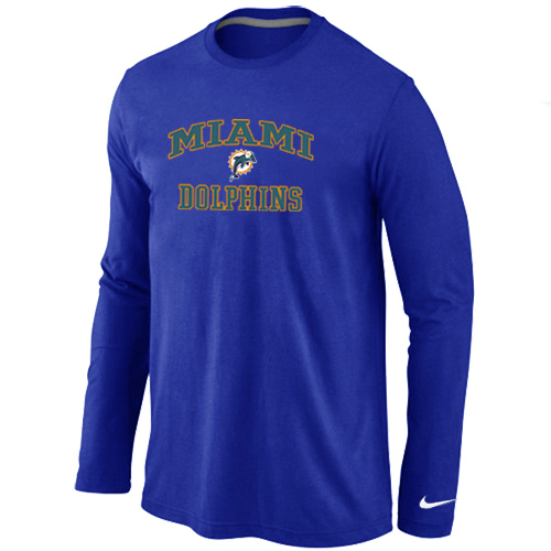 Nike Miami Dolphins Heart & Soul Long Sleeve T-Shirt Blue,We sell and wholesale Nike Miami Dolphins Heart & Soul Long Sleeve T-Shirt Blue on line form chian!