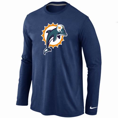 Nike Miami Dolphins Logo Long Sleeve T-Shirt D.Blue,We sell and wholesale Nike Miami Dolphins Logo Long Sleeve T-Shirt D.Blue on line form chian!