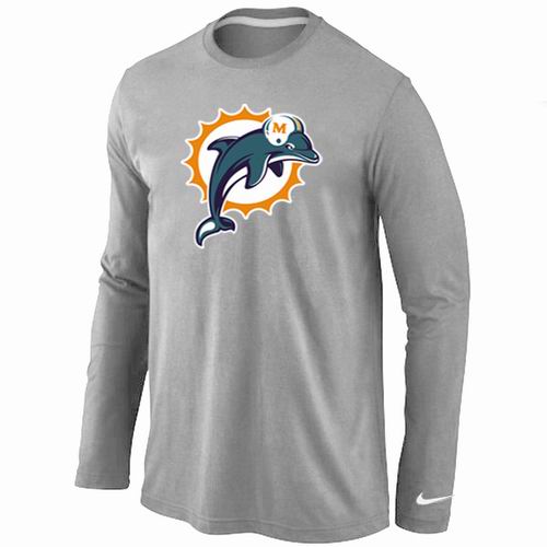 Nike Miami Dolphins Logo Long Sleeve T-Shirt Gray,We sell and wholesale Nike Miami Dolphins Logo Long Sleeve T-Shirt Gray on line form chian!