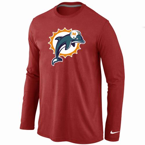 Nike Miami Dolphins Logo Long Sleeve T-Shirt Red,We sell and wholesale Nike Miami Dolphins Logo Long Sleeve T-Shirt Red on line form chian!