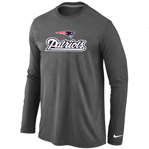 Nike New England Patriots Authentic Logo Long Sleeve T-Shirt D.Gray,We sell and wholesale Nike New England Patriots Authentic Logo Long Sleeve T-Shirt D.Gray on line form chian!