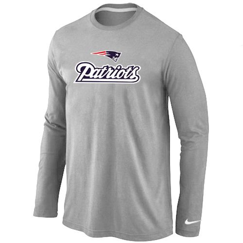 Nike New England Patriots Authentic Logo Long Sleeve T-Shirt Gray,We sell and wholesale Nike New England Patriots Authentic Logo Long Sleeve T-Shirt Gray on line form chian!