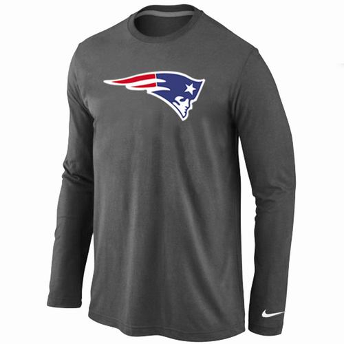 Nike New England Patriots Logo Long Sleeve T-Shirt D.Gray,We sell and wholesale Nike New England Patriots Logo Long Sleeve T-Shirt D.Gray on line form chian!