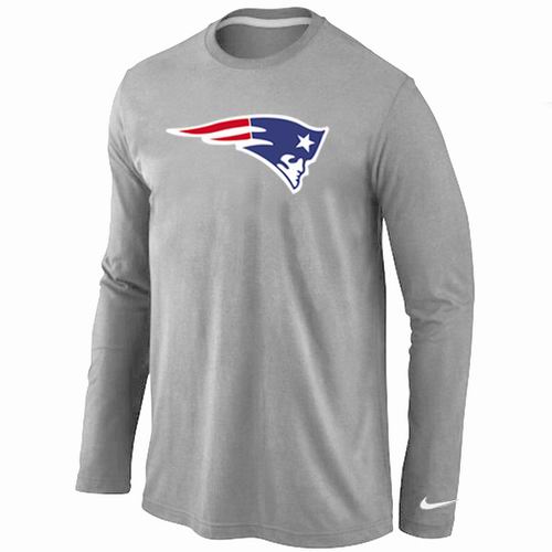 Nike New England Patriots Logo Long Sleeve T-Shirt Gray,We sell and wholesale Nike New England Patriots Logo Long Sleeve T-Shirt Gray on line form chian!