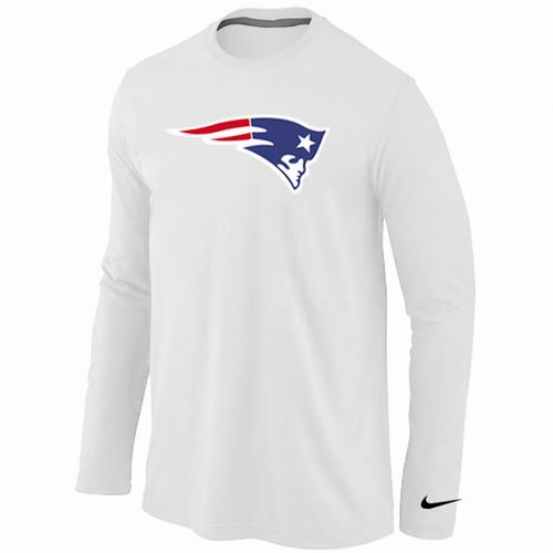 Nike New England Patriots Logo Long Sleeve T-Shirt White,We sell and wholesale Nike New England Patriots Logo Long Sleeve T-Shirt White on line form chian!