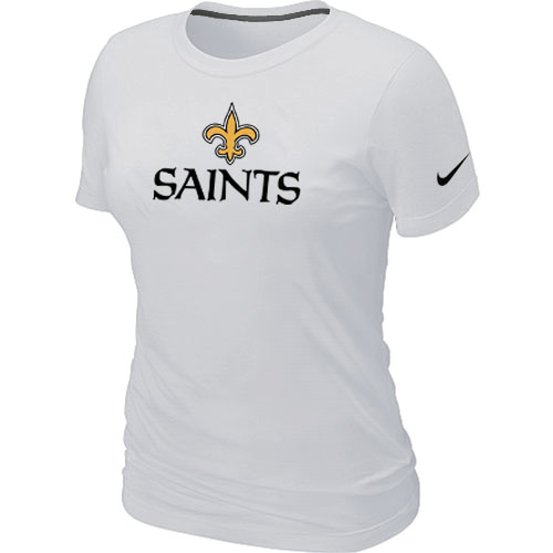 Nike New Orleans Saints Authentic Logo Women's T-Shirt White,We sell and wholesale Nike New Orleans Saints Authentic Logo Women's T-Shirt White on line form chian!