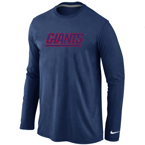 Nike New York Giants Authentic Logo Long Sleeve T-Shirt D.Blue,We sell and wholesale Nike New York Giants Authentic Logo Long Sleeve T-Shirt D.Blue on line form chian!