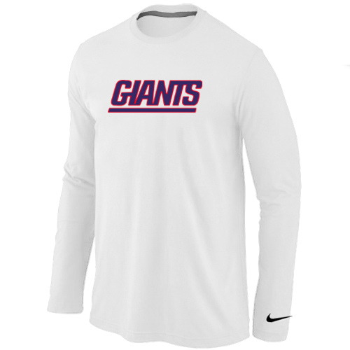 Nike New York Giants Authentic Logo Long Sleeve T-Shirt White,We sell and wholesale Nike New York Giants Authentic Logo Long Sleeve T-Shirt White on line form chian!