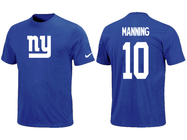 Nike New York Giants Eli Manning Name & Number T-Shirt BLue,We sell and wholesale Nike New York Giants Eli Manning Name & Number T-Shirt BLue on line form chian!