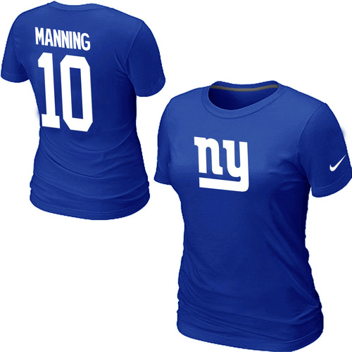 Nike New York Giants Eli Manning Name & Number Women's T-Shirt BLue,We sell and wholesale Nike New York Giants Eli Manning Name & Number Women's T-Shirt BLue on line form chian!