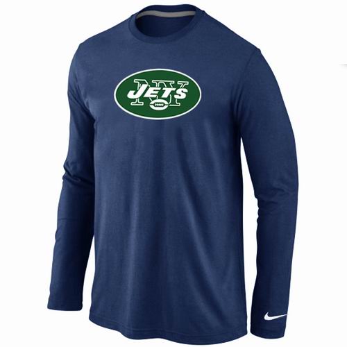Nike New York Jets Logo Long Sleeve T-Shirt D.Blue,We sell and wholesale Nike New York Jets Logo Long Sleeve T-Shirt D.Blue on line form chian!