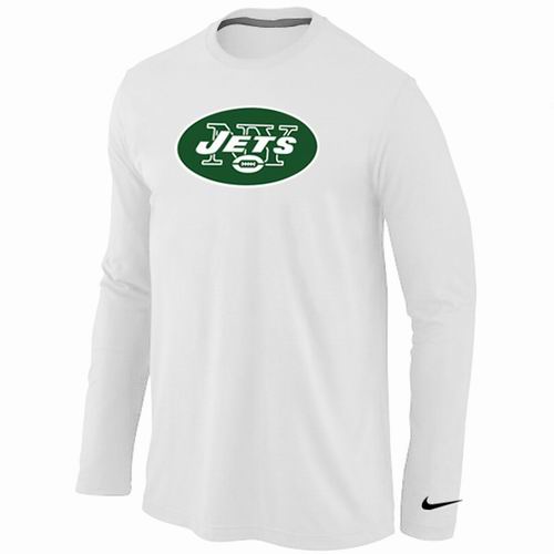 Nike New York Jets Logo Long Sleeve T-Shirt White,We sell and wholesale Nike New York Jets Logo Long Sleeve T-Shirt White on line form chian!