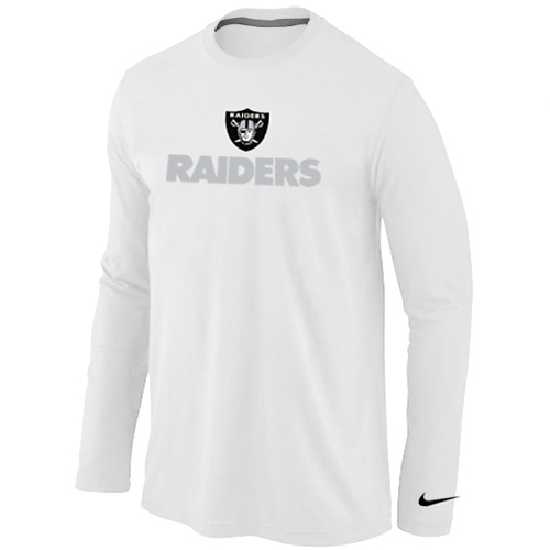Nike Oakland Raiders Authentic Logo Long Sleeve T-Shirt White,We sell and wholesale Nike Oakland Raiders Authentic Logo Long Sleeve T-Shirt White on line form chian!