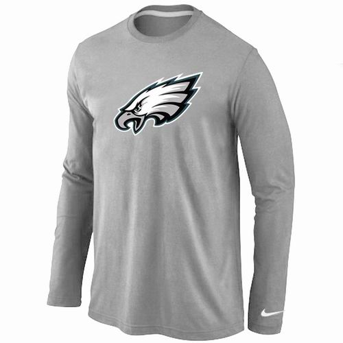 Nike Philadelphia Eagles Logo Long Sleeve T-Shirt Gray,We sell and wholesale Nike Philadelphia Eagles Logo Long Sleeve T-Shirt Gray on line form chian!