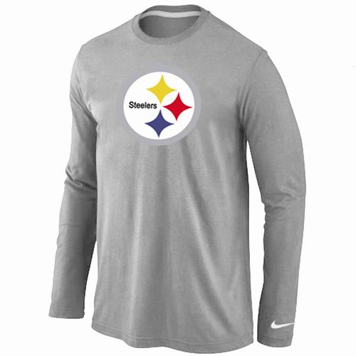 Nike Pittsburgh Steelers Logo Long Sleeve T-Shirt Gray,We sell and wholesale Nike Pittsburgh Steelers Logo Long Sleeve T-Shirt Gray on line form chian!