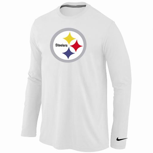 Nike Pittsburgh Steelers Logo Long Sleeve T-Shirt White,We sell and wholesale Nike Pittsburgh Steelers Logo Long Sleeve T-Shirt White on line form chian!