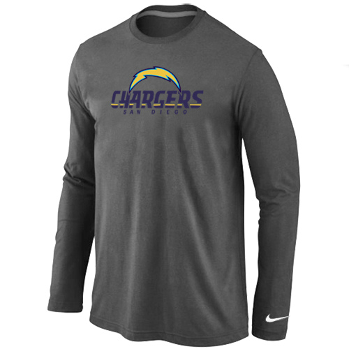 Nike San Diego Charger Authentic Logo Long Sleeve T-Shirt D.Gray,We sell and wholesale Nike San Diego Charger Authentic Logo Long Sleeve T-Shirt D.Gray on line form chian!