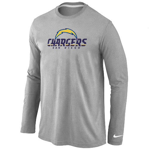 Nike San Diego Charger Authentic Logo Long Sleeve T-Shirt Gray,We sell and wholesale Nike San Diego Charger Authentic Logo Long Sleeve T-Shirt Gray on line form chian!
