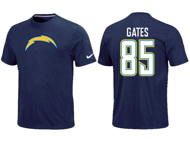 Nike San Diego Chargers 85 Gates Name & Number T-Shirt D.Blue,We sell and wholesale Nike San Diego Chargers 85 Gates Name & Number T-Shirt D.Blue on line form chian!