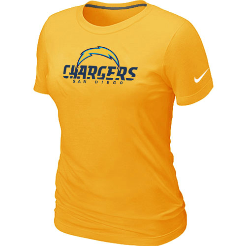 Nike San Diego Chargers Authentic Logo Women's T-Shirt Yellow,We sell and wholesale Nike San Diego Chargers Authentic Logo Women's T-Shirt Yellow on line form chian!