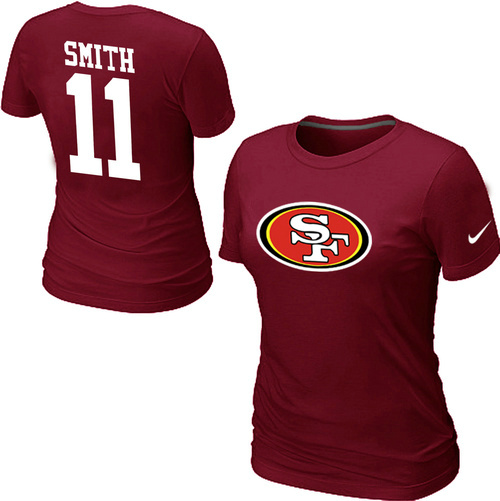 Nike San Francisco 49ers 11 SMITH Name & Number Women's T-Shirt Red,We sell and wholesale Nike San Francisco 49ers 11 SMITH Name & Number Women's T-Shirt Red on line form chian!