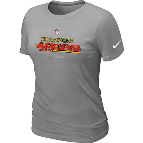 Nike San Francisco 49ers 2012 NFC Conference Champions Trophy Collection Long L.Grey Women's T-Shirt,We sell and wholesale Nike San Francisco 49ers 2012 NFC Conference Champions Trophy Collection Long L.Grey Women's T-Shirt on line form chian!