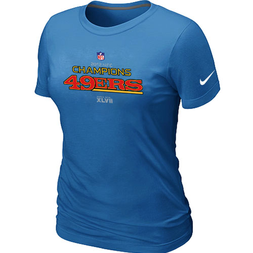 Nike San Francisco 49ers 2012 NFC Conference Champions Trophy Collection Long L.blue Women's T-Shirt,We sell and wholesale Nike San Francisco 49ers 2012 NFC Conference Champions Trophy Collection Long L.blue Women's T-Shirt on line form chian!