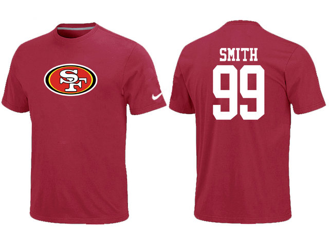 Nike San Francisco 49ers 99 SMITH Name & Number T-Shirt Red,We sell and wholesale Nike San Francisco 49ers 99 SMITH Name & Number T-Shirt Red on line form chian!