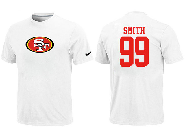 Nike San Francisco 49ers 99 SMITH Name & Number T-Shirt White,We sell and wholesale Nike San Francisco 49ers 99 SMITH Name & Number T-Shirt White on line form chian!