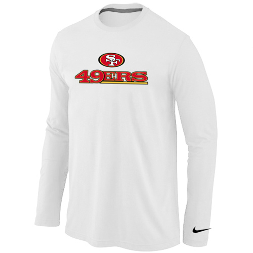 Nike San Francisco 49ers Authentic Logo Long Sleeve T-Shirt White,We sell and wholesale Nike San Francisco 49ers Authentic Logo Long Sleeve T-Shirt White on line form chian!