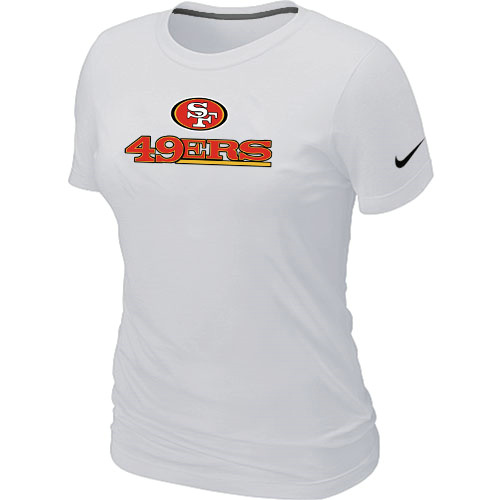 Nike San Francisco 49ers Authentic Logo Women's T-Shirt White,We sell and wholesale Nike San Francisco 49ers Authentic Logo Women's T-Shirt White on line form chian!