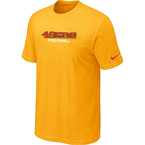 Nike San Francisco 49ers Sideline Legend Authentic Font T-Shirt Yellow,We sell and wholesale Nike San Francisco 49ers Sideline Legend Authentic Font T-Shirt Yellow on line form chian!
