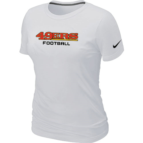 Nike San Francisco 49ers Sideline Legend Authentic Font Women's T-Shirt White,We sell and wholesale Nike San Francisco 49ers Sideline Legend Authentic Font Women's T-Shirt White on line form chian!