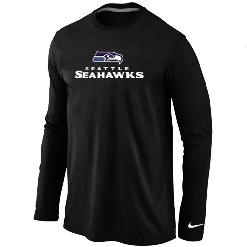 Nike Seattle Seahawks Authentic Logo Long Sleeve T-Shirt Black,We sell and wholesale Nike Seattle Seahawks Authentic Logo Long Sleeve T-Shirt Black on line form chian!