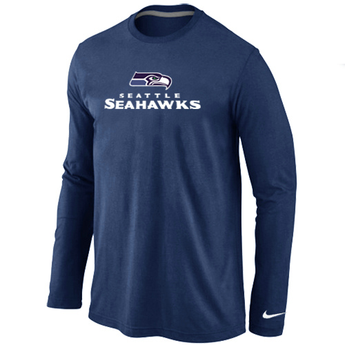 Nike Seattle Seahawks Authentic Logo Long Sleeve T-Shirt D.Blue,We sell and wholesale Nike Seattle Seahawks Authentic Logo Long Sleeve T-Shirt D.Blue on line form chian!