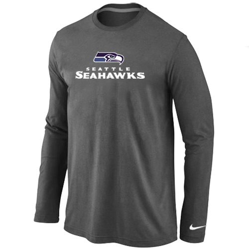 Nike Seattle Seahawks Authentic Logo Long Sleeve T-Shirt D.Gray,We sell and wholesale Nike Seattle Seahawks Authentic Logo Long Sleeve T-Shirt D.Gray on line form chian!