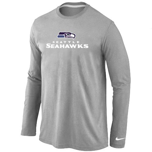 Nike Seattle Seahawks Authentic Logo Long Sleeve T-Shirt Gray,We sell and wholesale Nike Seattle Seahawks Authentic Logo Long Sleeve T-Shirt Gray on line form chian!