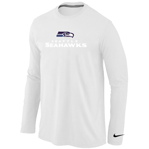 Nike Seattle Seahawks Authentic Logo Long Sleeve T-Shirt White,We sell and wholesale Nike Seattle Seahawks Authentic Logo Long Sleeve T-Shirt White on line form chian!