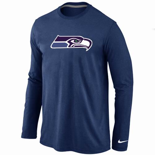 Nike Seattle Seahawks Logo Long Sleeve T-Shirt D.Blue,We sell and wholesale Nike Seattle Seahawks Logo Long Sleeve T-Shirt D.Blue on line form chian!