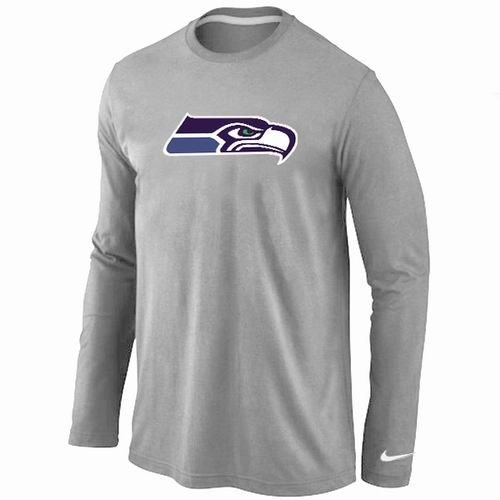 Nike Seattle Seahawks Logo Long Sleeve T-Shirt Gray,We sell and wholesale Nike Seattle Seahawks Logo Long Sleeve T-Shirt Gray on line form chian!