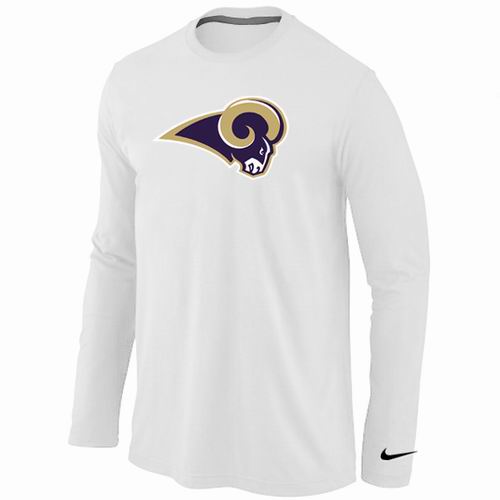 Nike St.Louis Rams Logo Long Sleeve T-Shirt White,We sell and wholesale Nike St.Louis Rams Logo Long Sleeve T-Shirt White on line form chian!