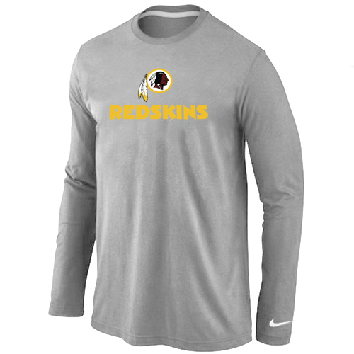 Nike Washington Red Skins Authentic Logo Long Sleeve T-Shirt Gray,We sell and wholesale Nike Washington Red Skins Authentic Logo Long Sleeve T-Shirt Gray on line form chian!