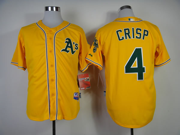 Oakland Athletics #4 Crisp Yellow Jerseys,We sell and wholesale Oakland Athletics #4 Crisp Yellow Jerseys on line form chian!