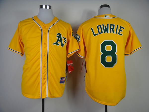 Oakland Athletics #8 Jed Lowrie Yellow Jerseys,We sell and wholesale Oakland Athletics #8 Jed Lowrie Yellow Jerseys on line form chian!
